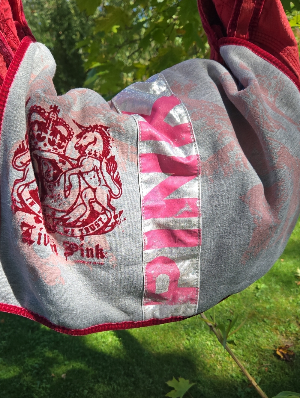 Vintage VS PINK Love Pink & Rock N' Roll Oversized Messenger Bag EUC. (BIN 001)